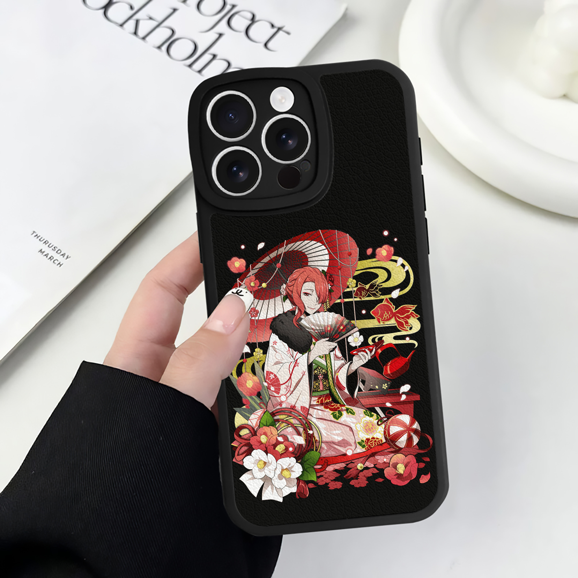 （画像用） 文豪ストレイドッグス Bungo Stray Dogs 【iPhone 16シリーズ対応】シリコンスマホケース（レザー調） 材質：シリコン